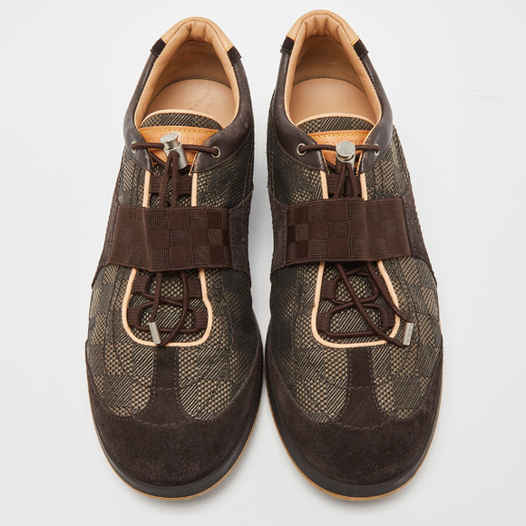 Louis Vuitton Brown Nubuck and Fabric Low Top Sneakers Size 41 - Picture 2 of 8